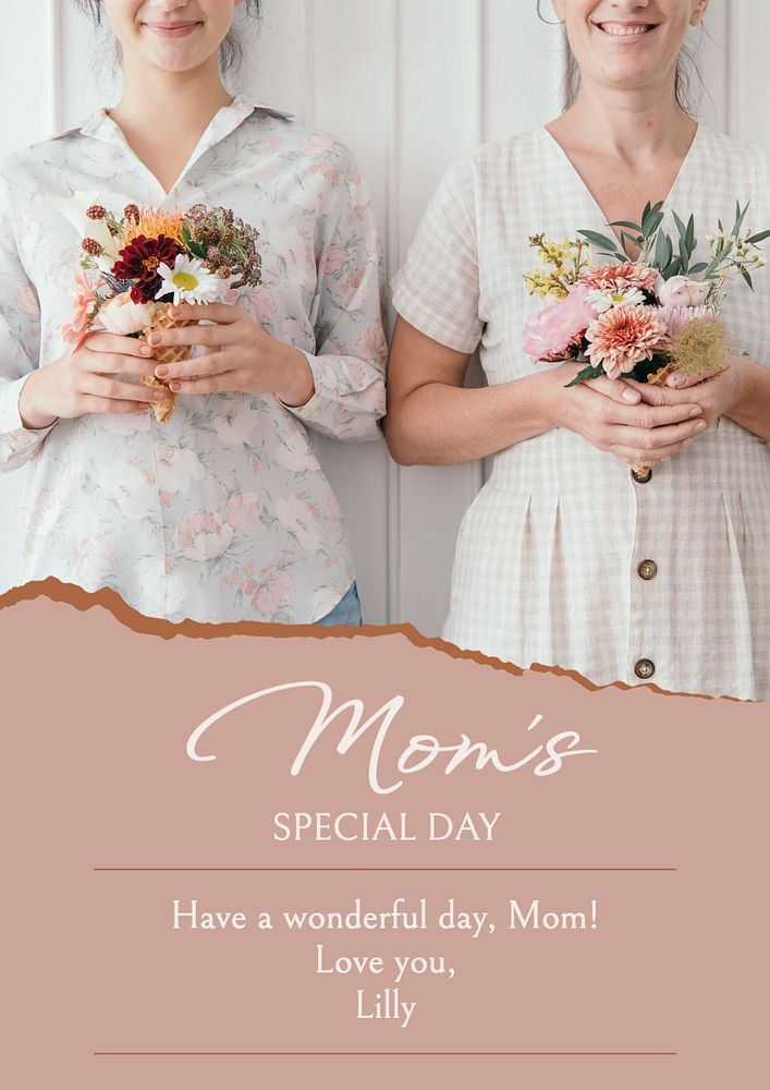 Mom's special day poster template, editable text and design