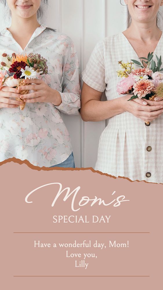 Mom's special day Instagram story template, editable text