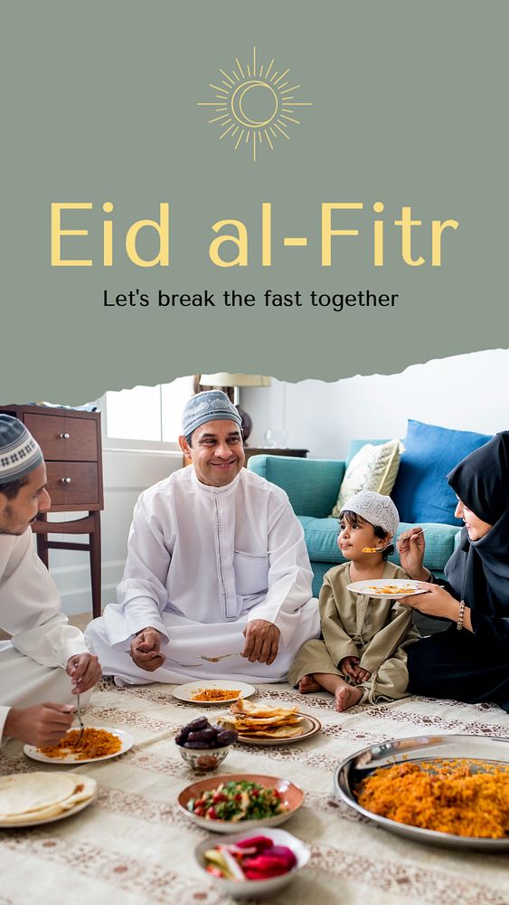 Eid al-Fitr Instagram story template, editable text