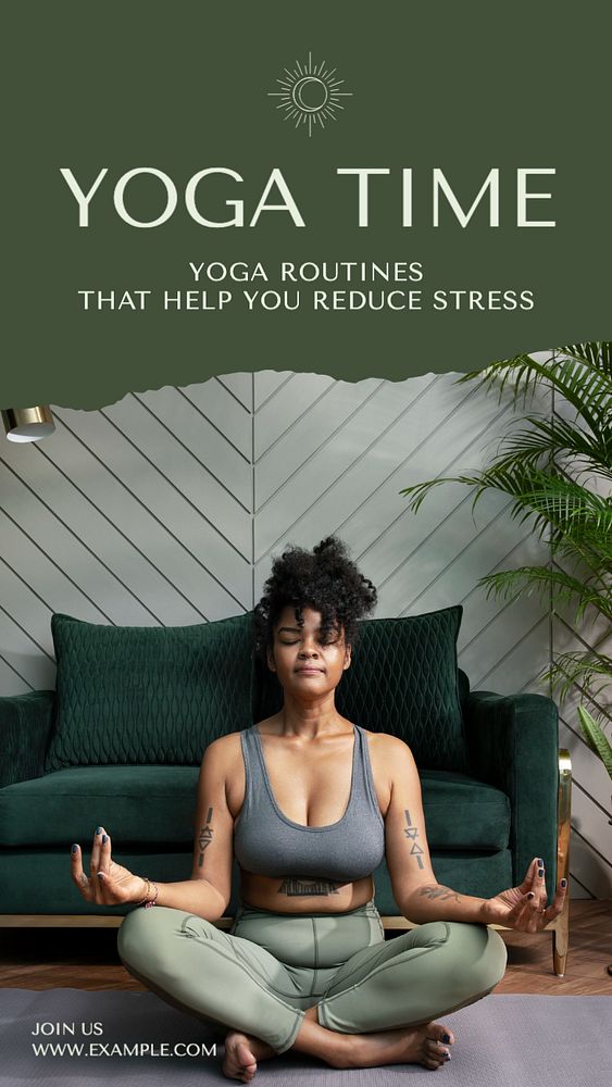 Yoga Instagram story template, editable text