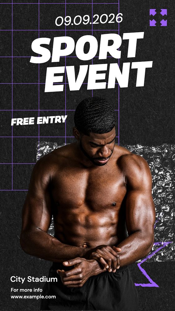 Sport event  Instagram story template, editable text