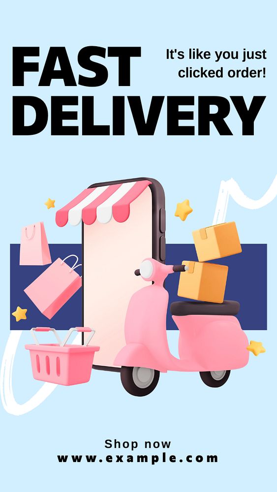 Fast delivery Facebook story template, editable design