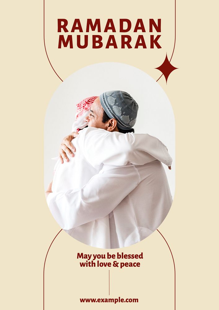 Ramadan mubarak  poster template, editable text and design