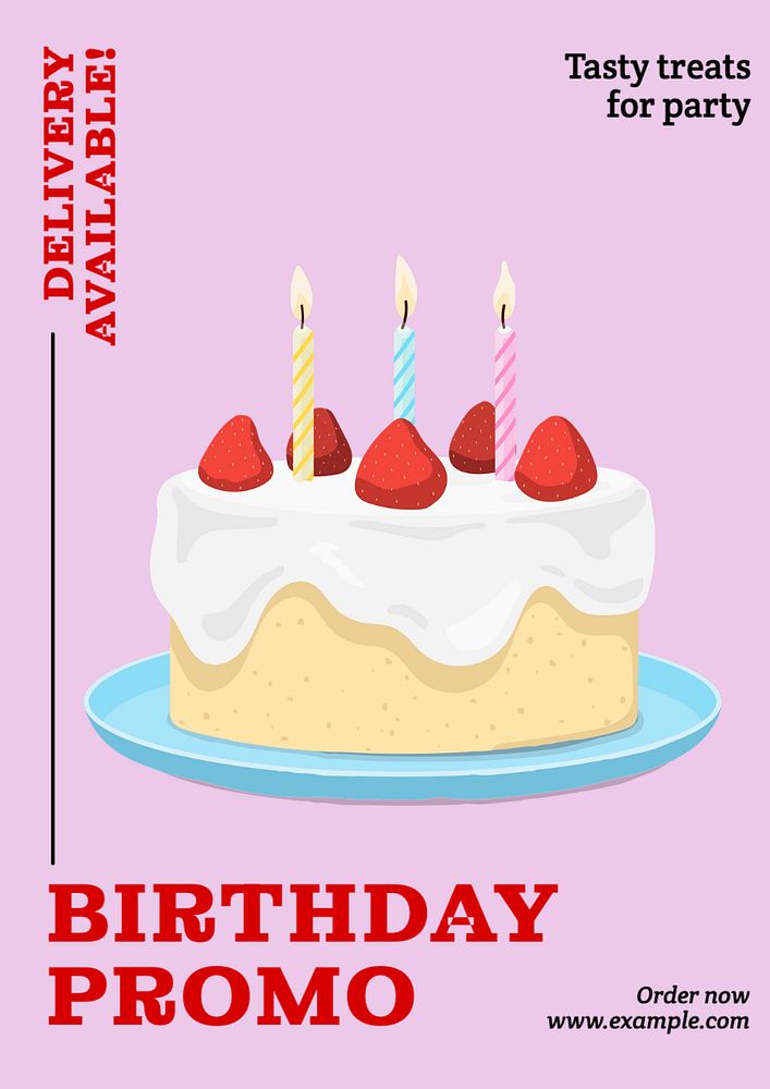 Birthday promo  poster template, editable text and design