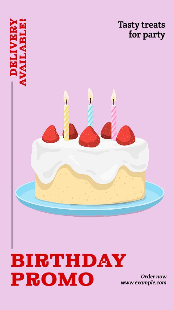 Birthday promo  Instagram story template, editable text