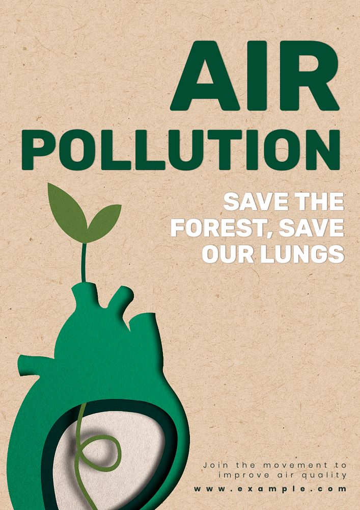 Air pollution  poster template, editable text and design