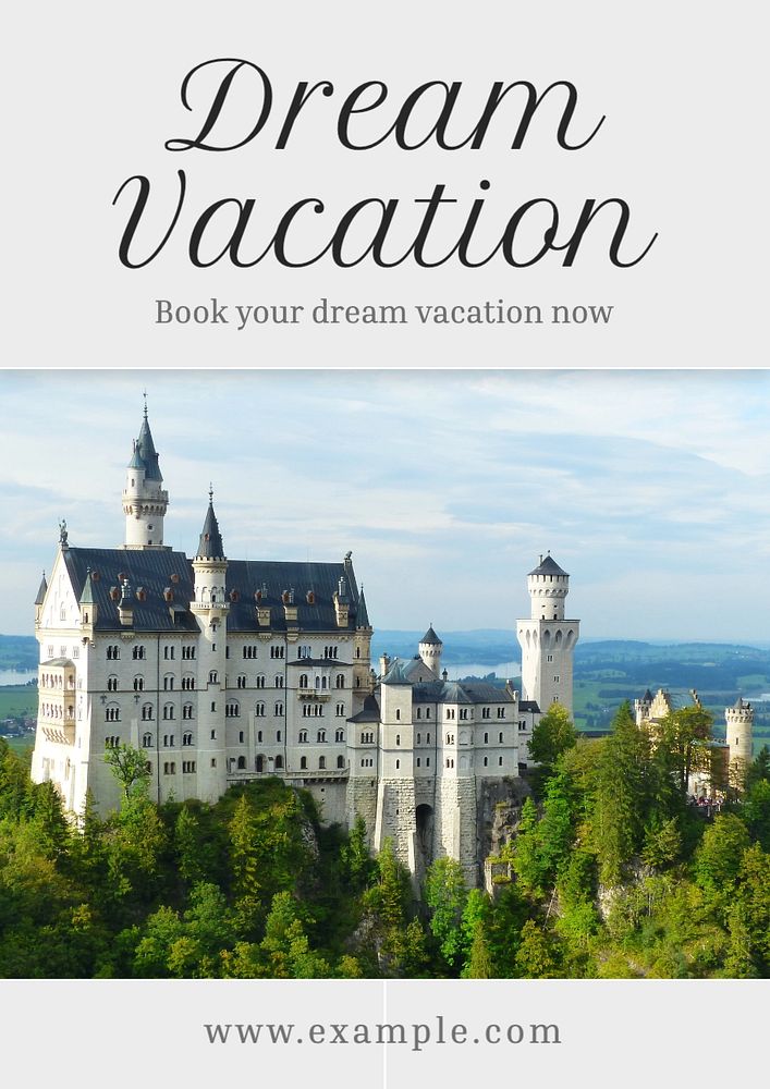 Dream vacation  poster template, editable text and design