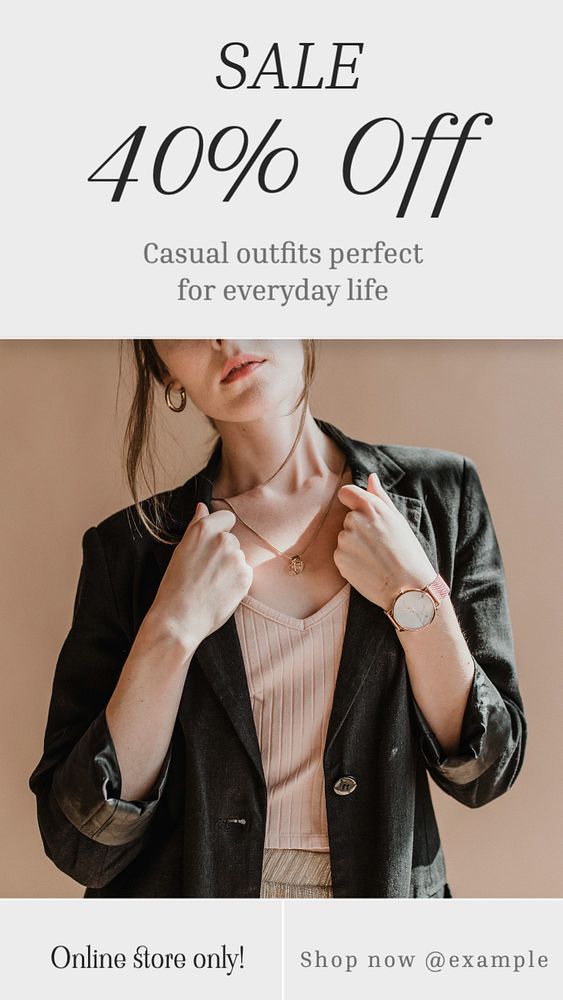 Clothes outfit shopping  Instagram story template, editable text