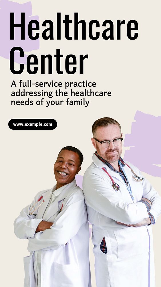 Healthcare center  Instagram story template, editable text