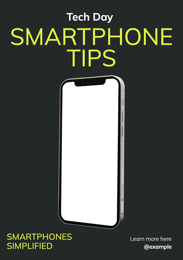 Smart phone  poster template, editable text and design