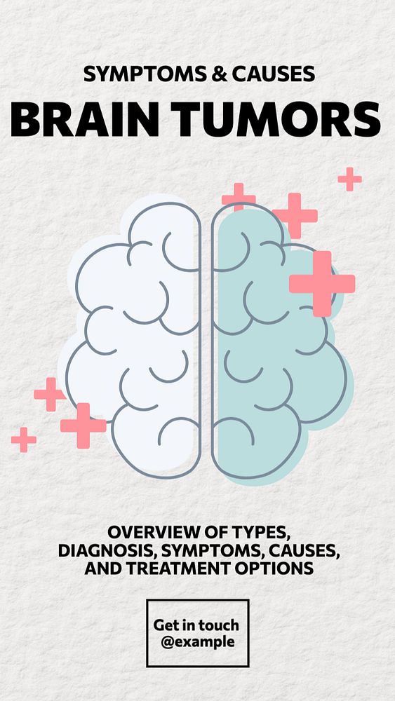 Brain tumors  Instagram story template, editable text