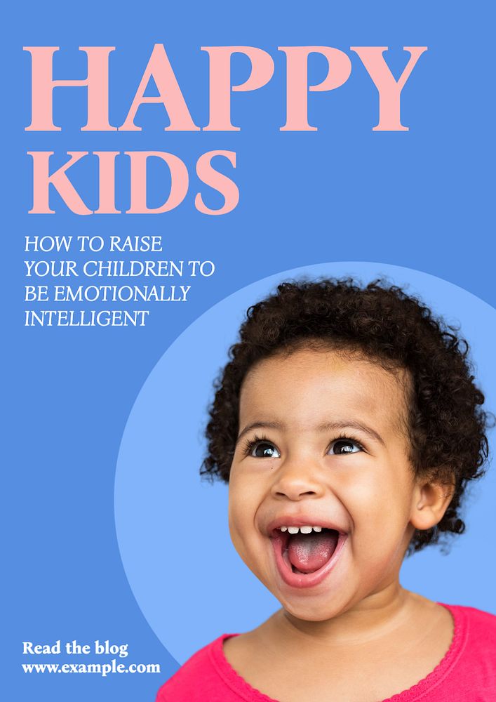 Happy kids  poster template, editable text and design