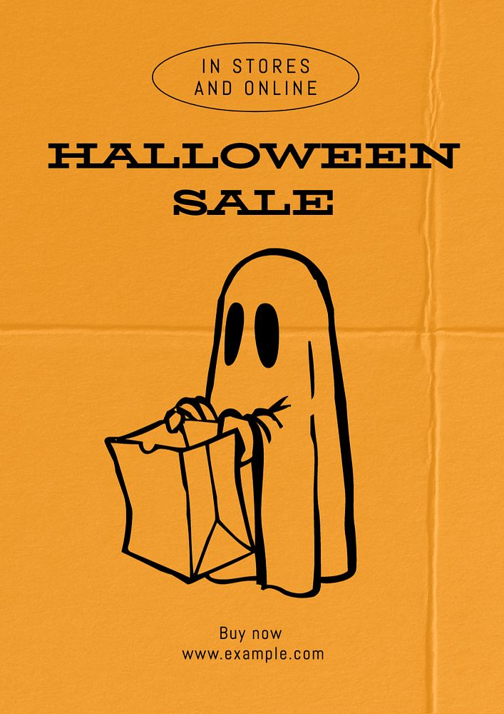 Halloween sale  poster template, editable text and design