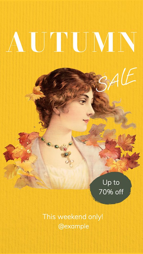 Autumn sale  Instagram story template, editable text