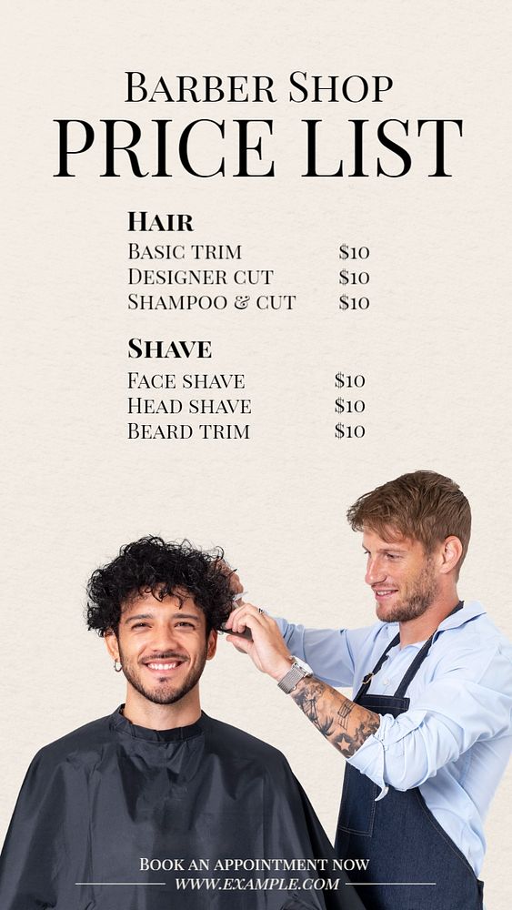 Barber shop  Instagram story template, editable text