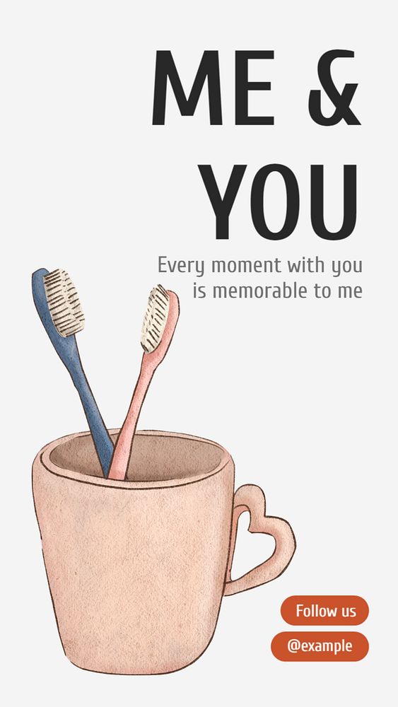 Me & you  Instagram story template, editable text