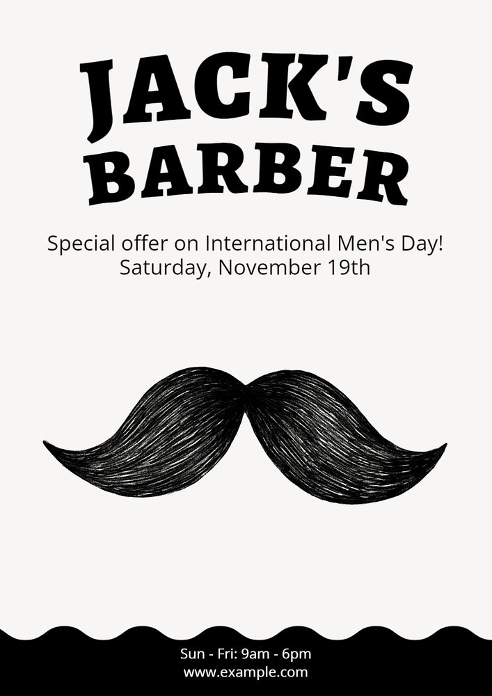 Barber shop  poster template, editable text and design