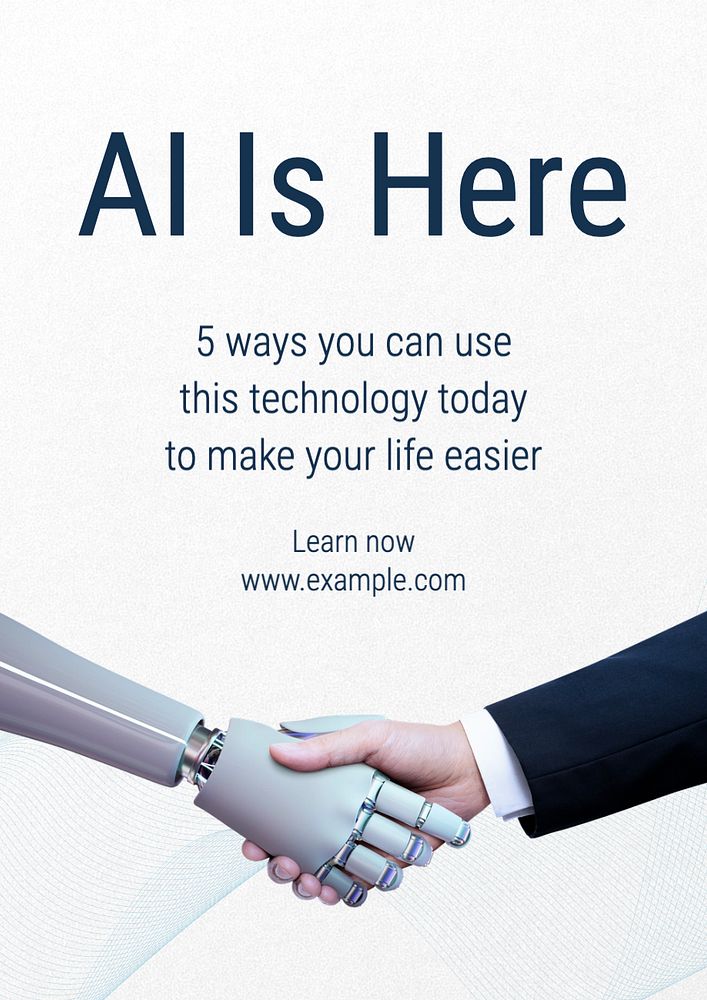 AI poster template, editable text and design