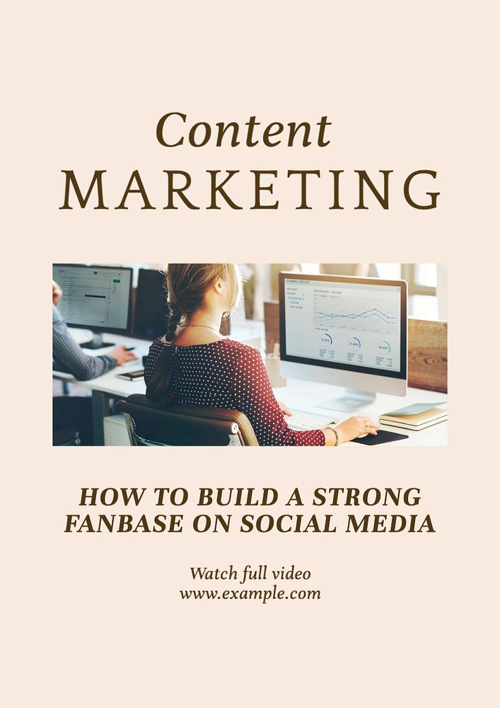 Content marketing  poster template, editable text and design