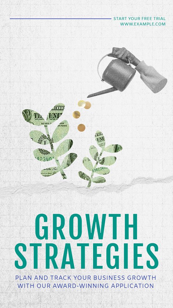 Business growth strategy  Instagram story template, editable text