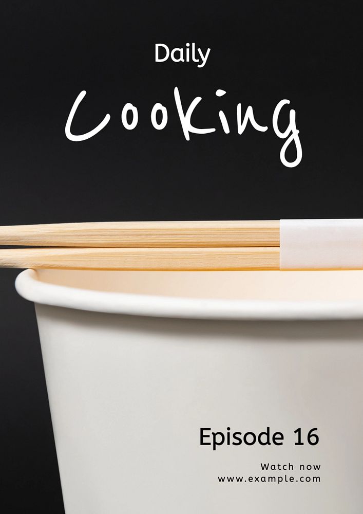 Daily cooking  poster template, editable text and design