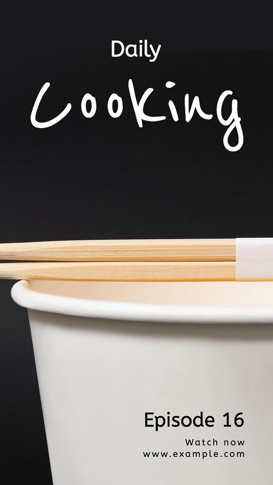 Daily cooking  Instagram story template, editable text