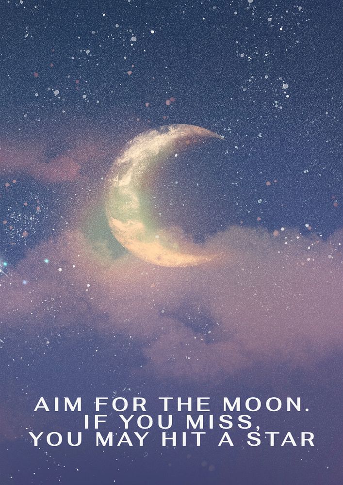 Aim the moon  poster template, editable text and design