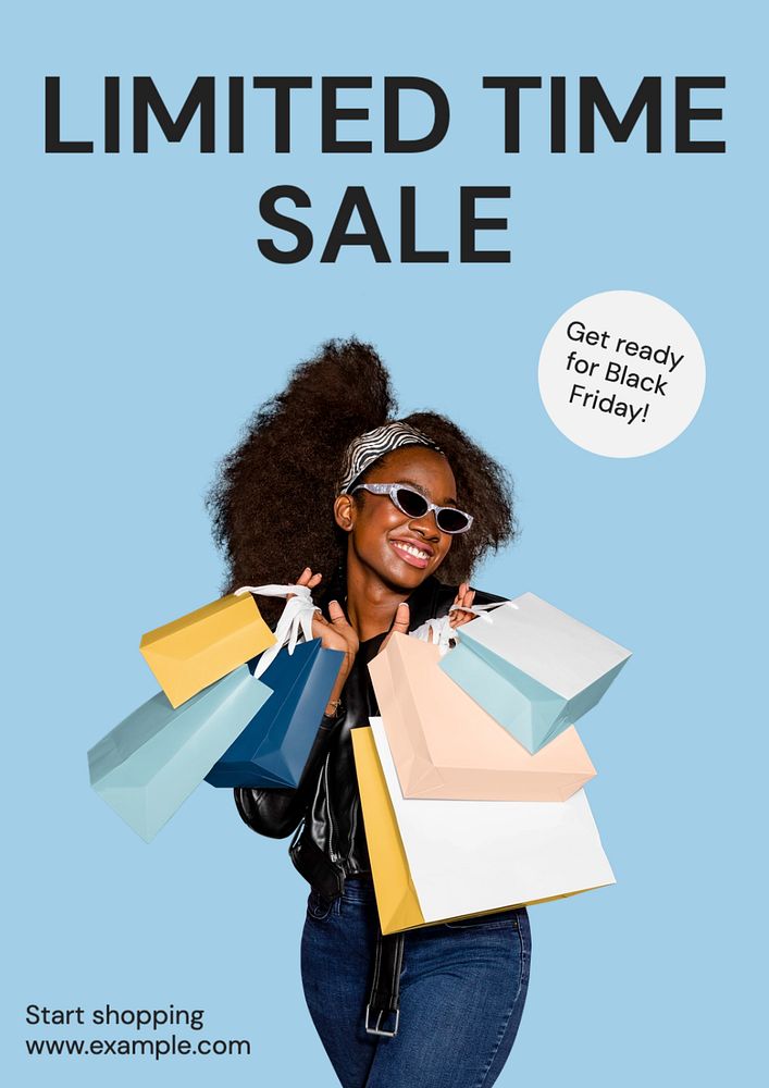 Black friday poster template, editable text and design