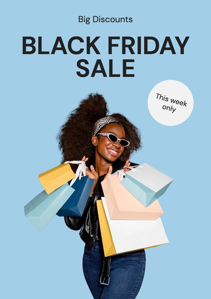 Black Friday poster template, editable text and design