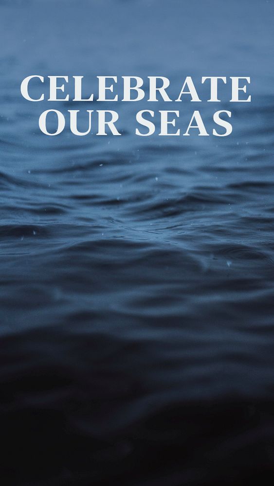 Celebrate our seas  Instagram story template, editable text