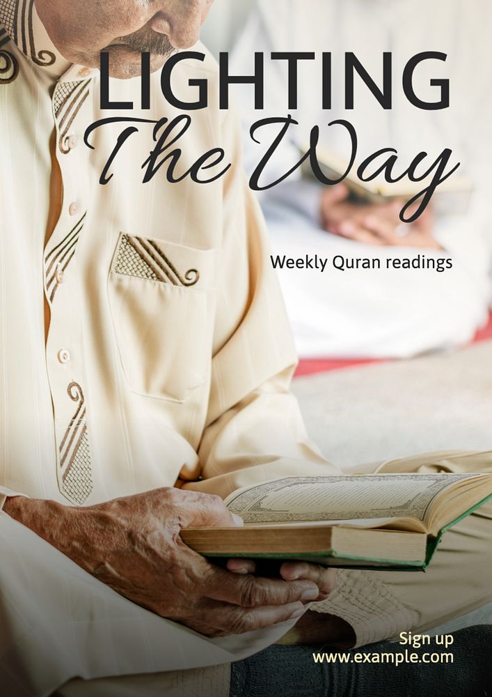 Qur'an readings poster template, editable text and design