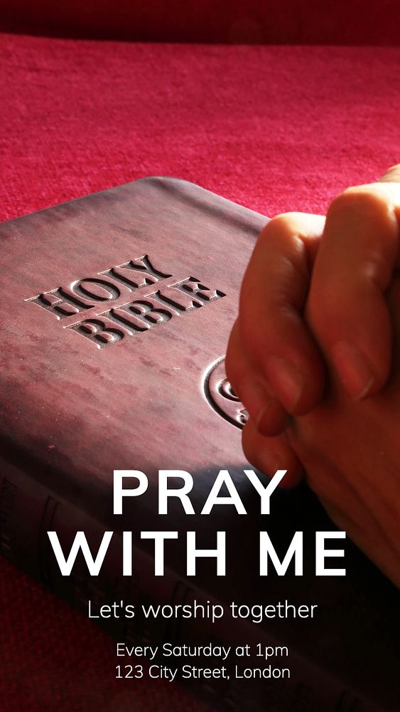 Praying Instagram story template, editable text