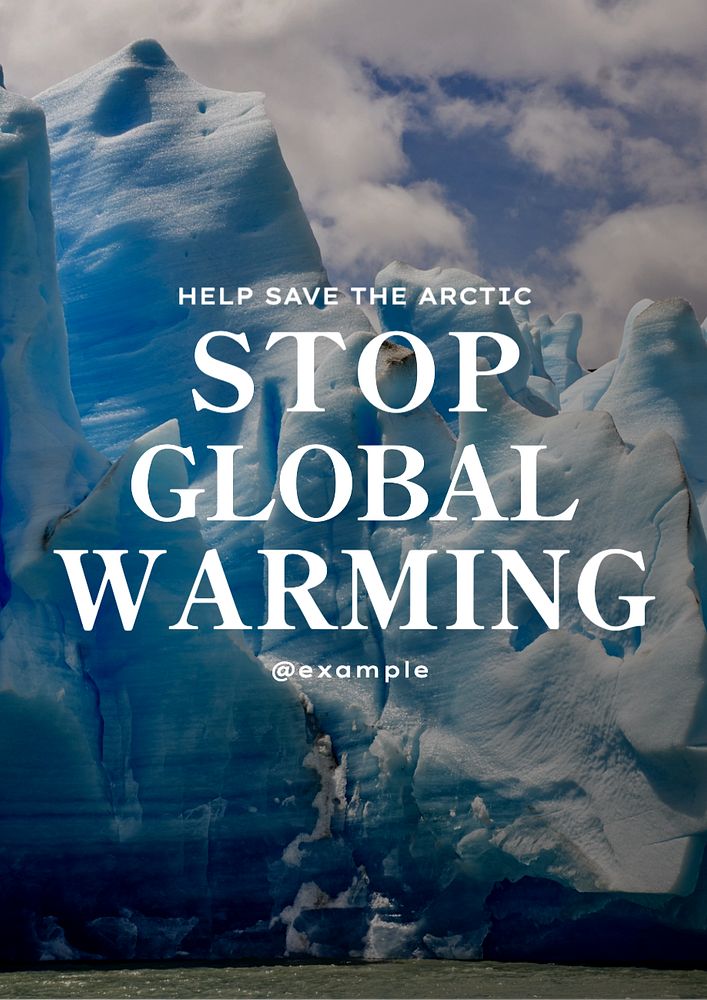 Stop global warming  poster template, editable text and design