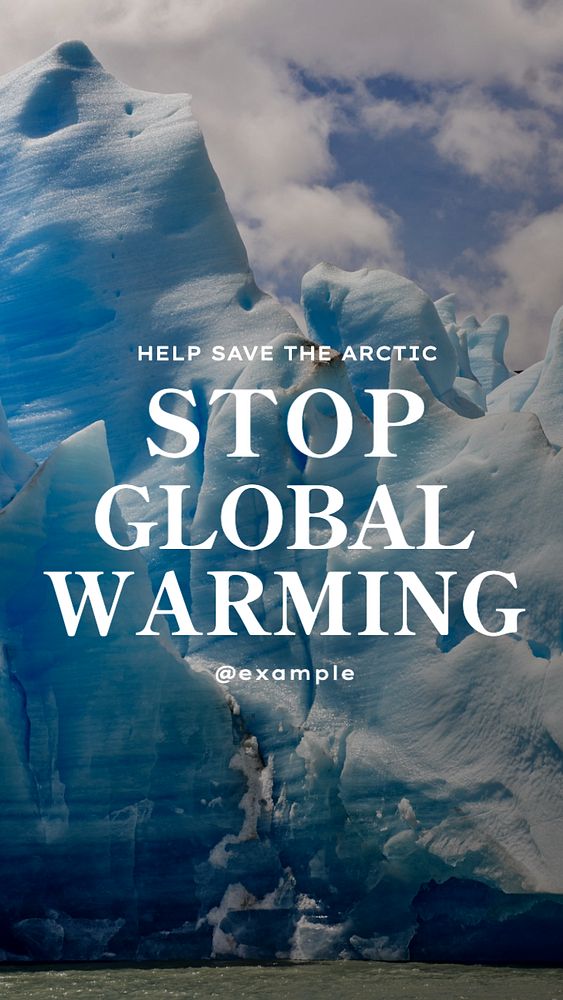 Stop global warming  Instagram story template, editable text