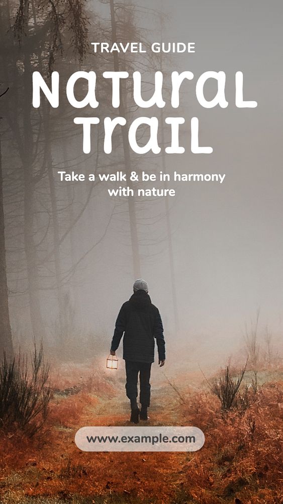 Natural trail  Instagram story template, editable text