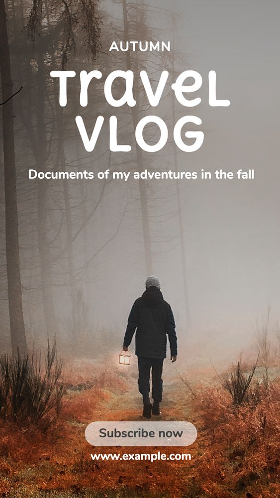 Autumn travel  Instagram story template, editable text