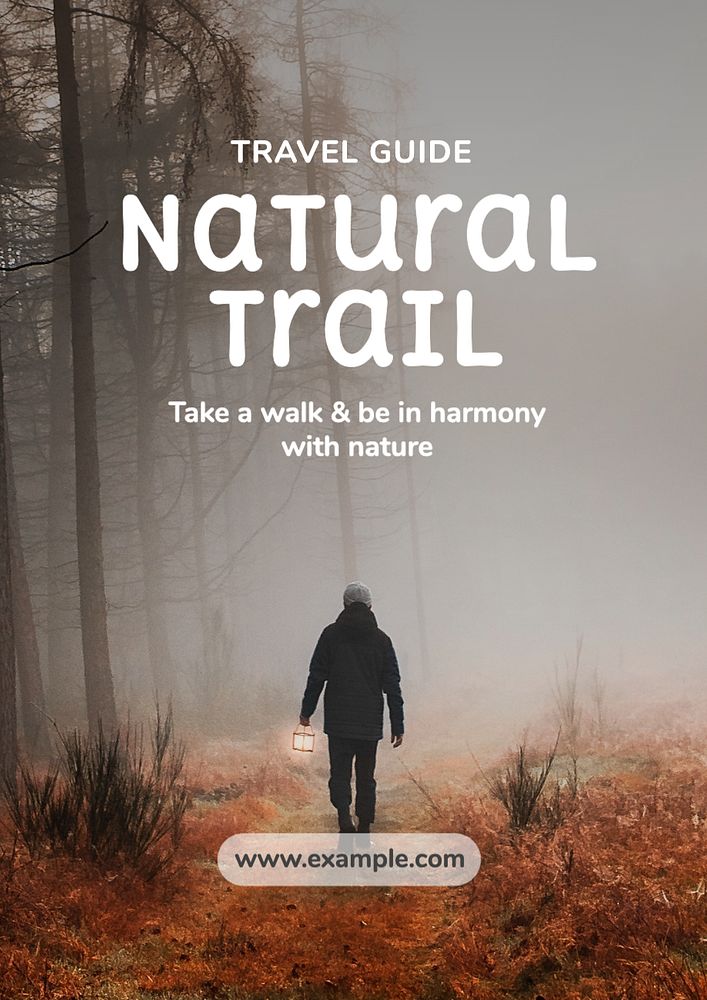 Natural trail  poster template, editable text and design