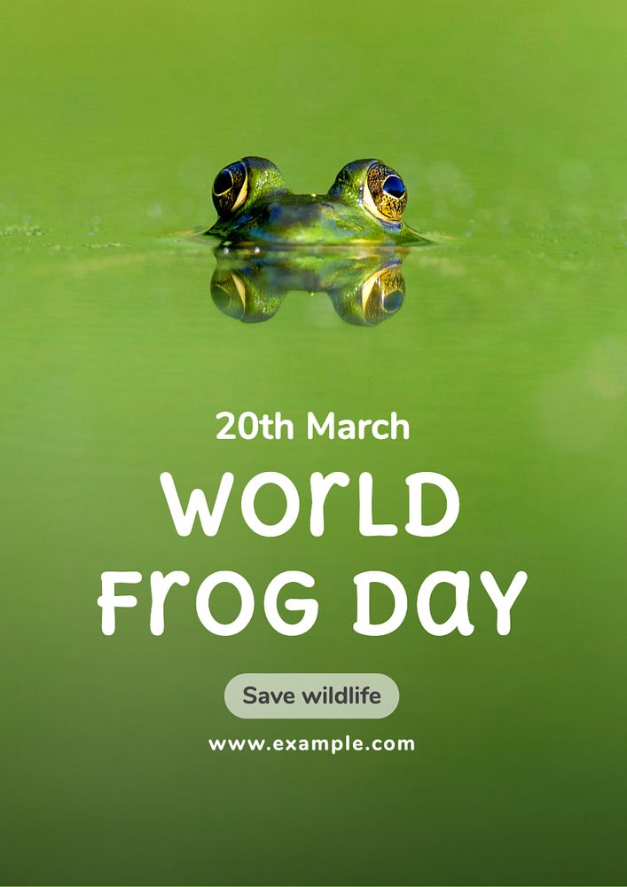 World frog day  poster template, editable text and design