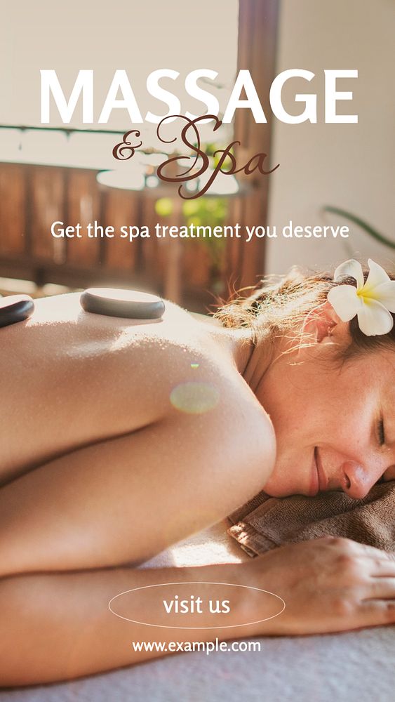 Massage & spa  Instagram story template, editable text