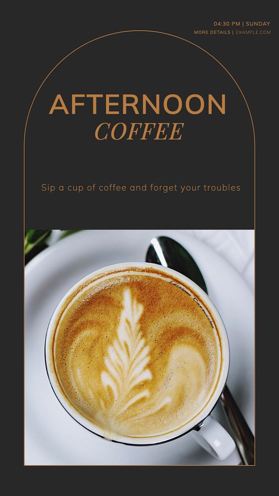 Afternoon coffee Instagram story template, editable text