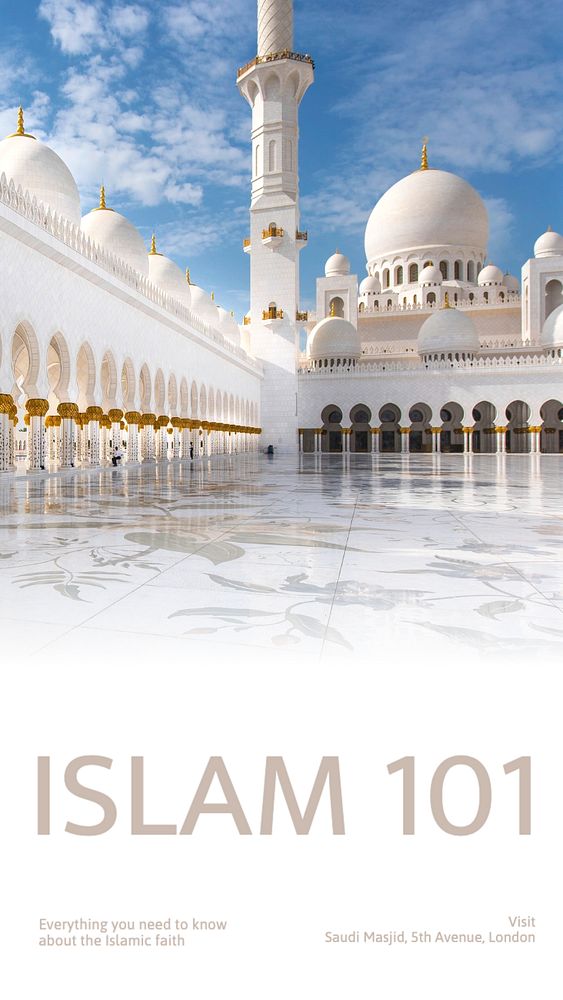 Islam 101  Instagram story template, editable text