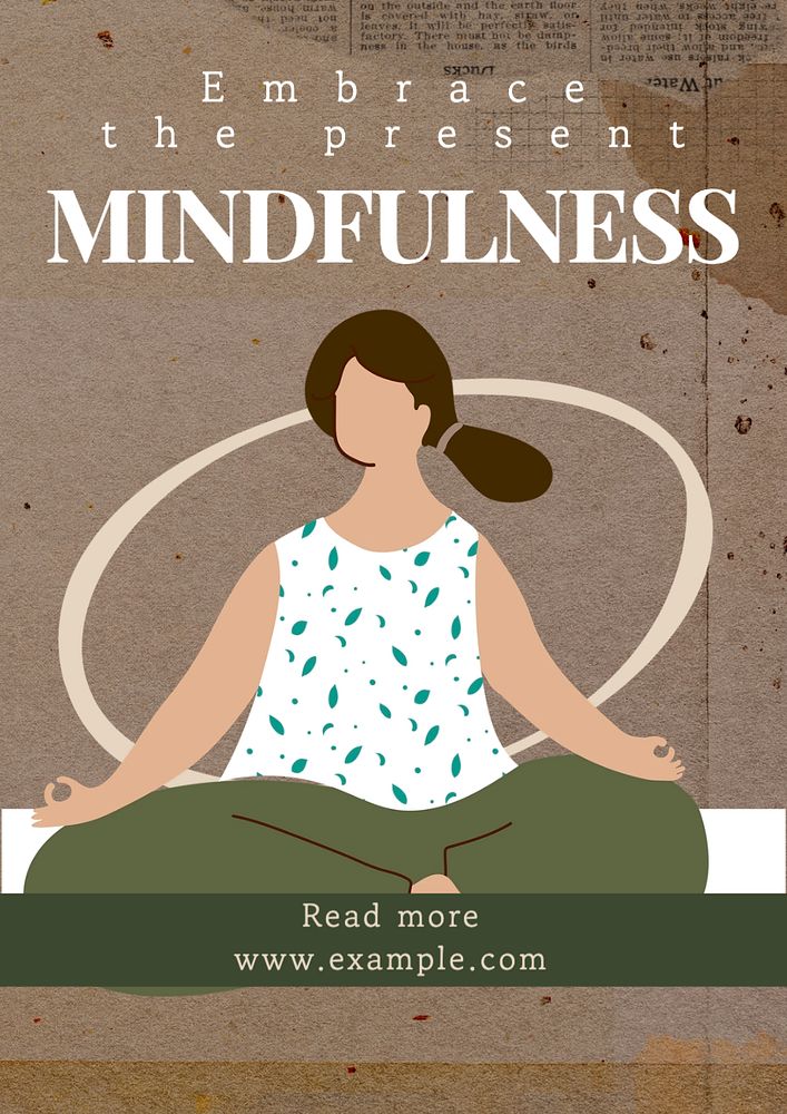 Mindfulness  poster template, editable text and design