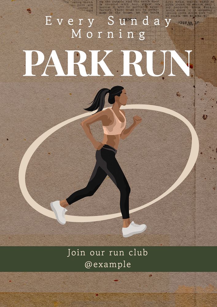 Park run  poster template, editable text and design