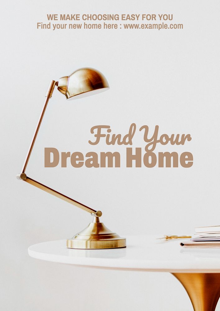 Dream home  poster template, editable text and design