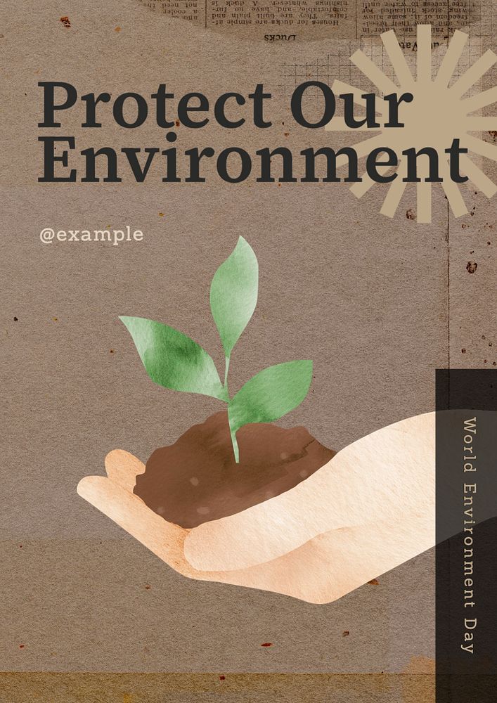 Protect environment  poster template, editable text and design