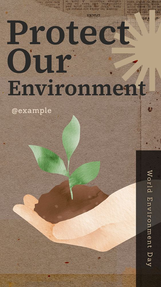 Protect environment  Instagram story template, editable text