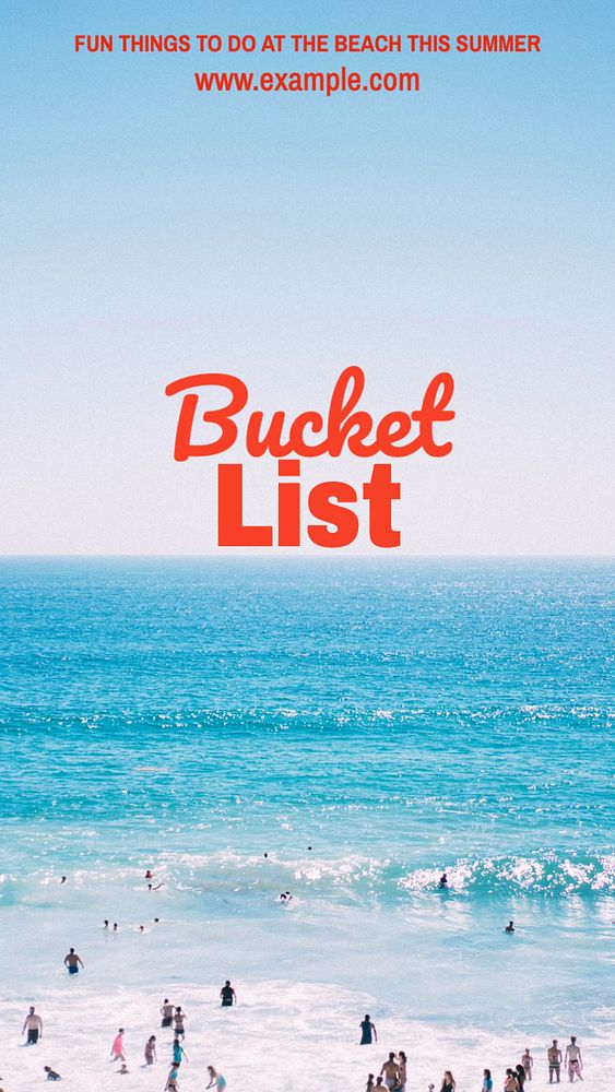 Bucket list  Instagram story template, editable text