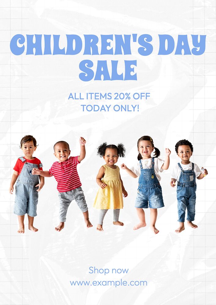 Children's day sale  poster template, editable text and design