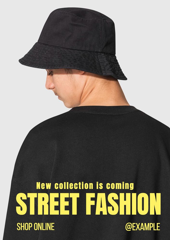 Street fashion  poster template, editable text and design