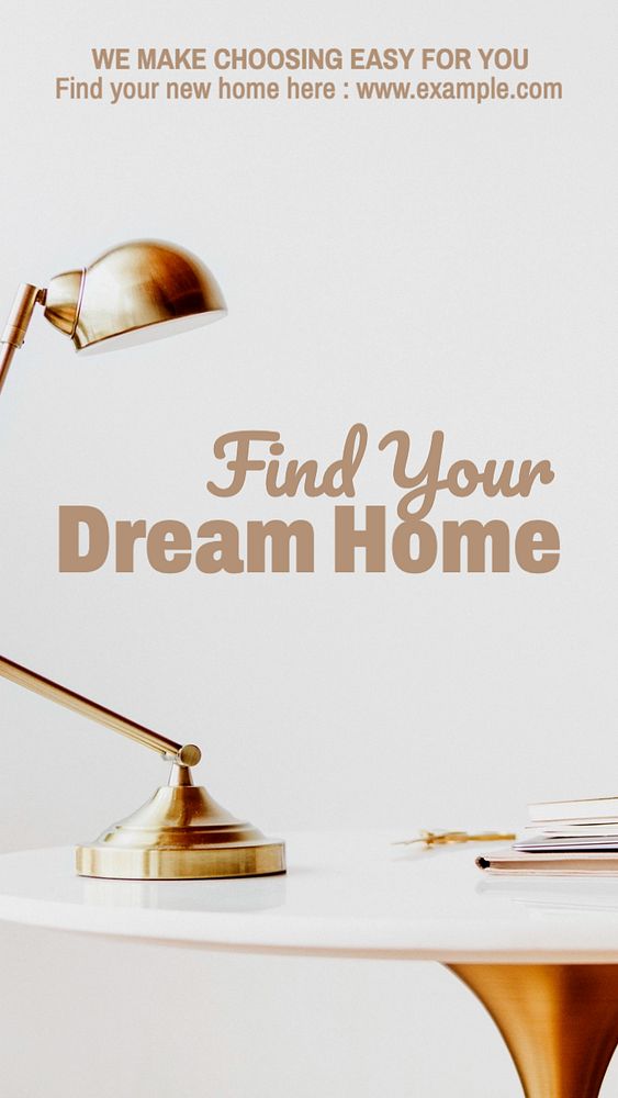 Dream home  Instagram story template, editable text